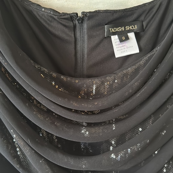 Tadashi Shoji black, sequined, and silk top - Picture 3 of 9